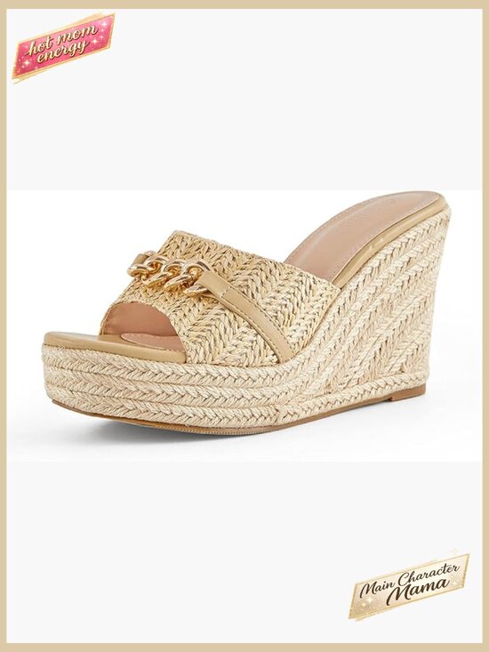 Amazon.com: Sandals Women Dressy Summer Wedge, Slip on Wedge  Wedge Sandals Platform Espadrille Heel Chain Slip On Casual Summer Slides